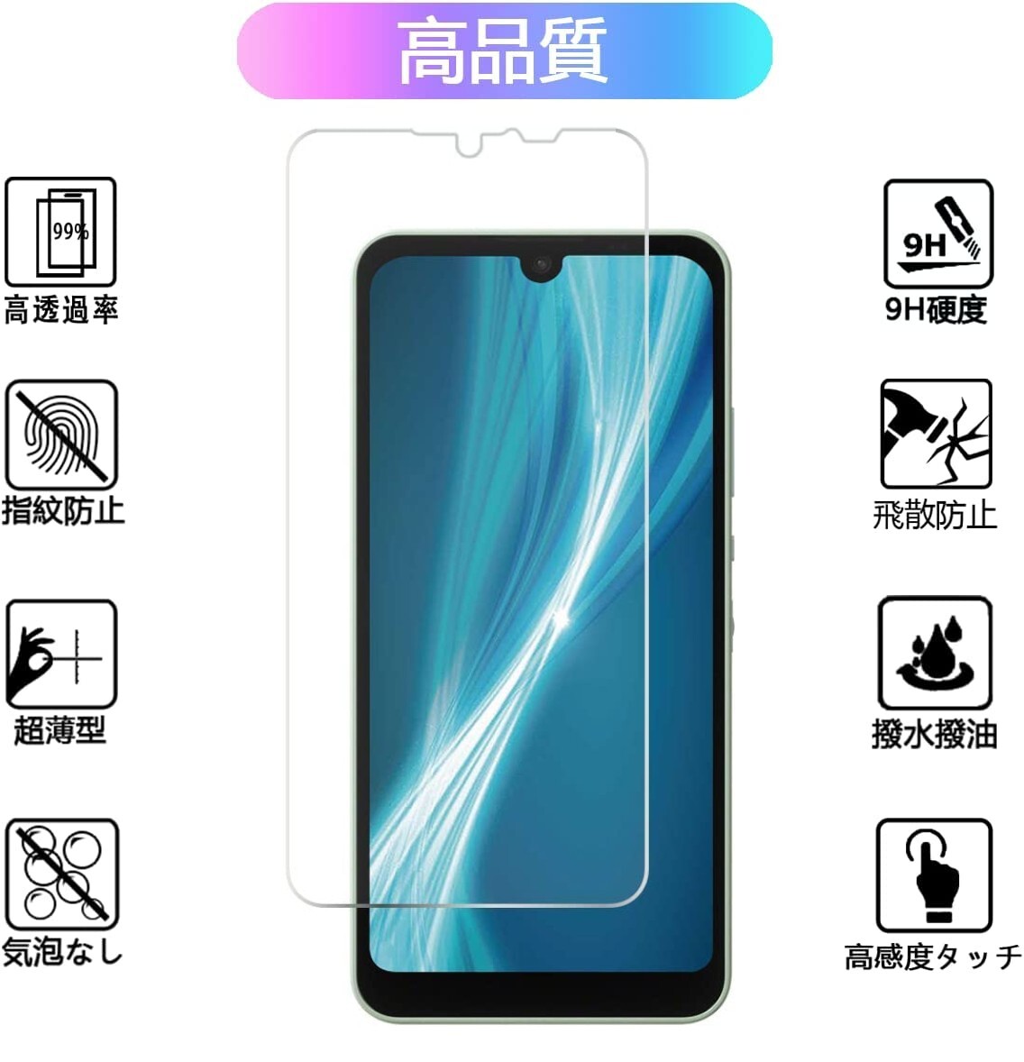 3枚組 AQUOS wish 強化ガラスフィルム SHARP Aquoswish アクオス シャープウィッシュ 平面保護　破損保障あり_画像7