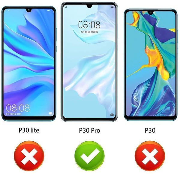 3枚組 HUAWEI P30pro ガラスフィルム docomo HW-02L 3Ｄ曲面全面保護 ブラック 末端吸着のみ ファーウェイピープロ30 破損保障あり_画像4