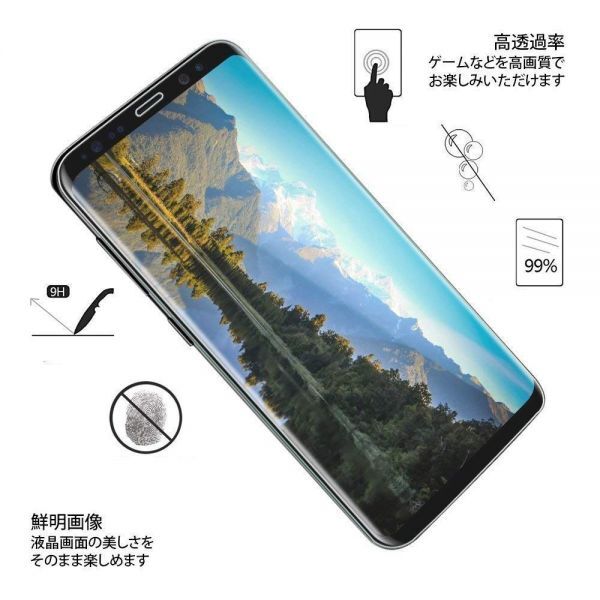 Galaxy S8 ガラスフィルム 3Ｄ曲面全面保護 galaxyS8 高透過率 破損保障あり　末端吸着のみ_画像10