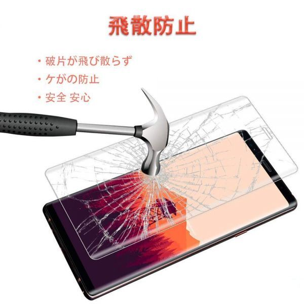 3枚組 Galaxy note 9 docomo SC-01L ガラスフィルム 3Ｄ曲面全面保護 galaxynote9 高透過率 破損保障あり　末端吸着のみ_画像3