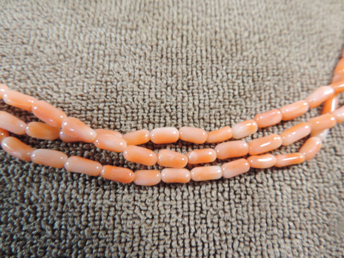 [ price cut negotiations possible ] unused * beautiful goods *3 ream book@.. necklace * coral * approximately :3 millimeter sphere * length approximately :550 millimeter *28.10g* lady's 