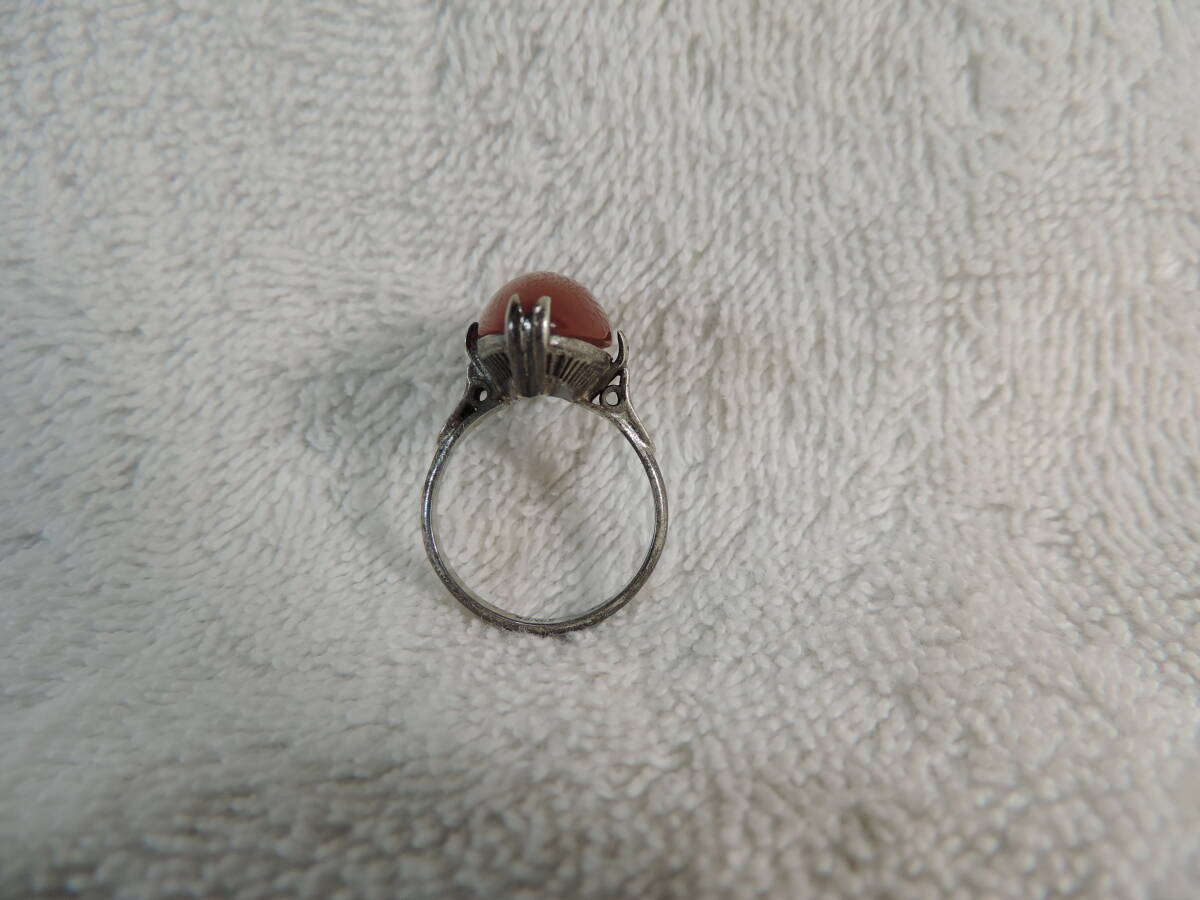 ヴィンテージ リング 指輪・SILVER刻印有り・宝石付き・12号・3.60g_画像5