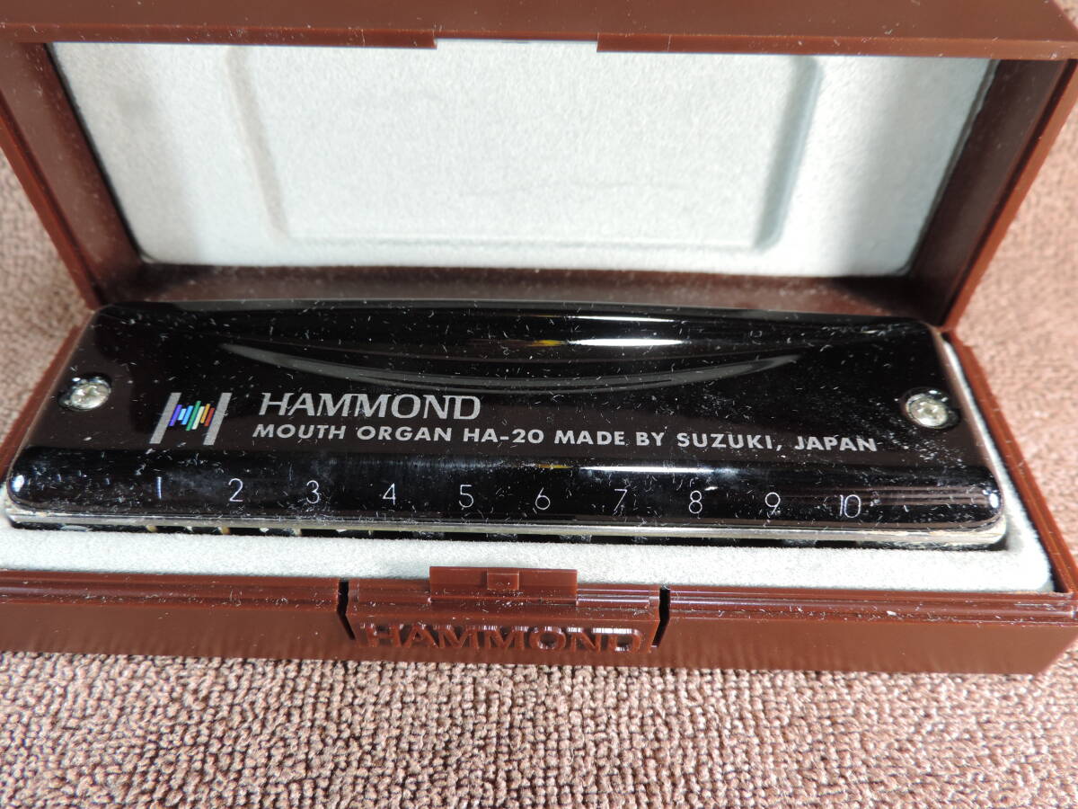 HAMMOND 10穴 HAMMOND HA-20 ブラック ハモンド ハーモニカ・ケース付き_画像2
