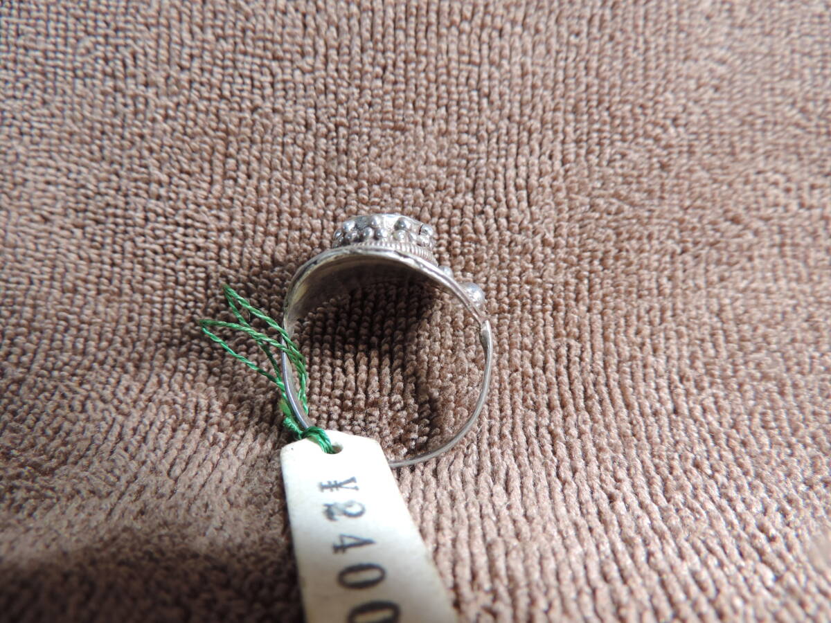 ヴィンテージ・未使用・リング 指輪 925シルバー刻印あり・美品・ライトブルー宝石付き・17号・3.80g_画像5