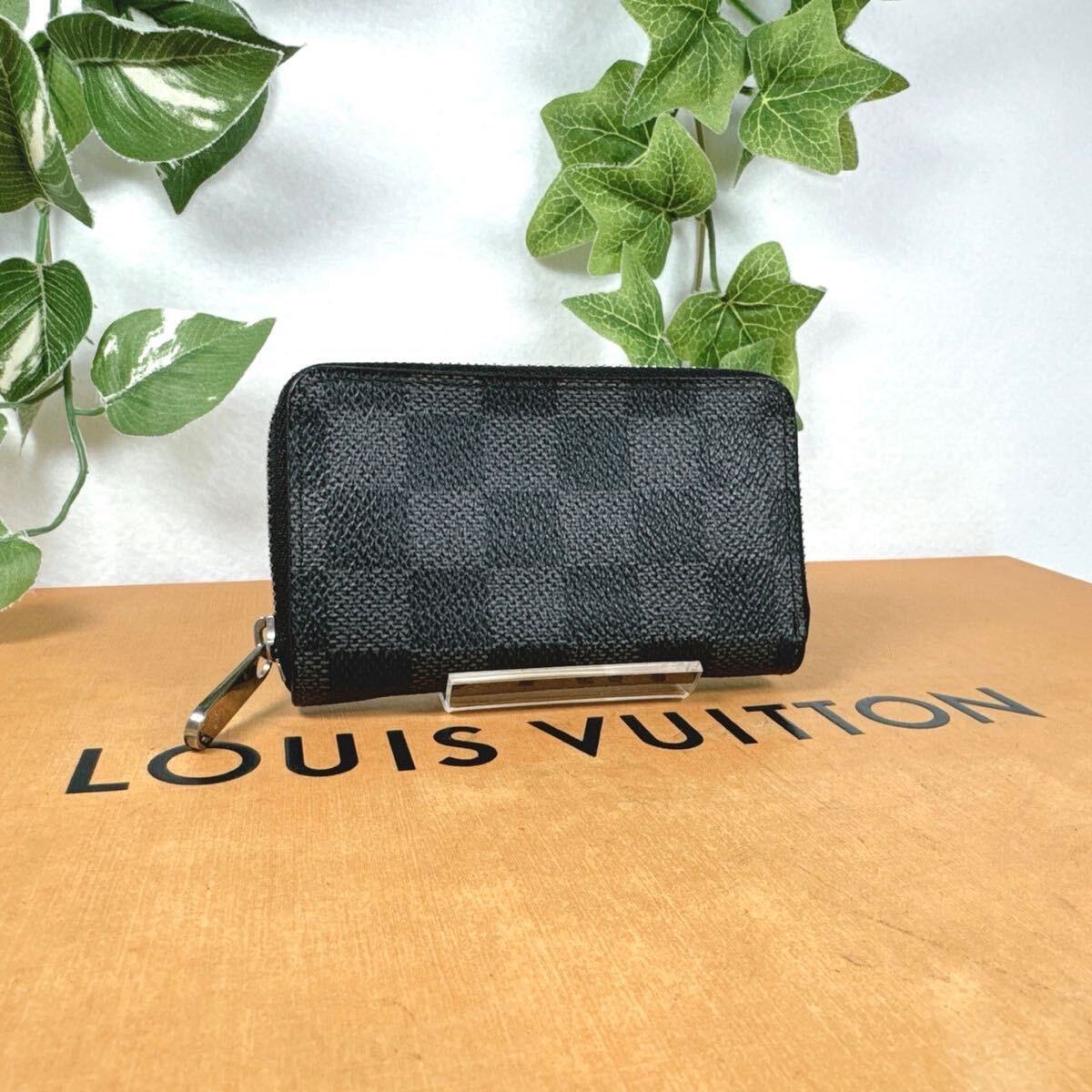 1円 ルイヴィトン LOUIS VUITTON ダミエ グラフィット 小銭入れ コインパース ラウンドファスナー N63076 シリアルナンバーMI4171_画像1