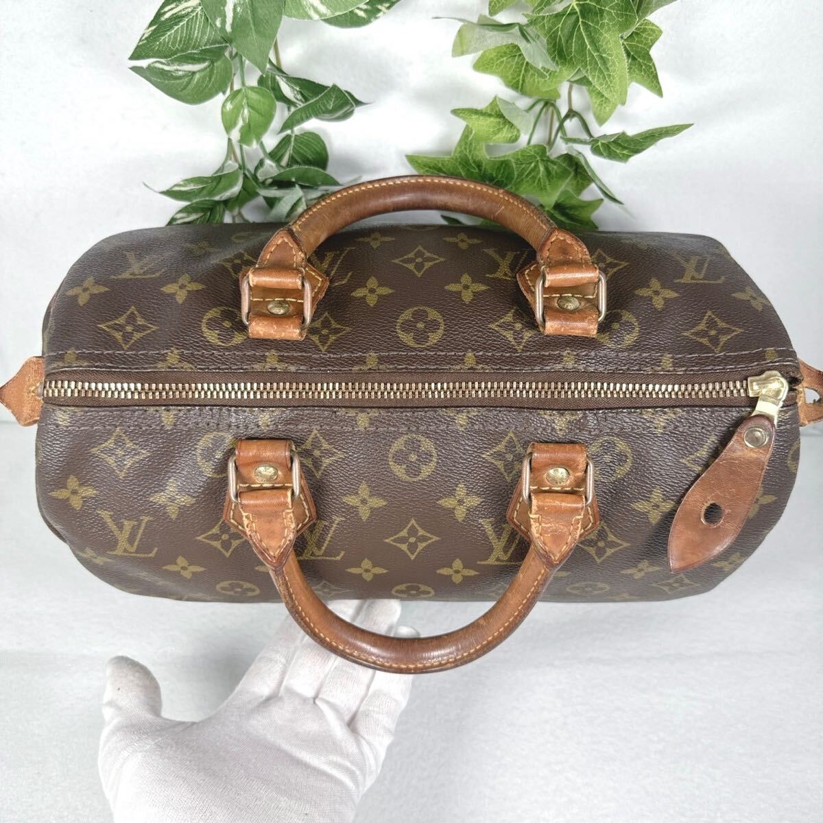 1円 LOUIS VUITTON ルイヴィトン モノグラム スピーディ30 M41526 ハンドバッグ シリアル SA822の画像7