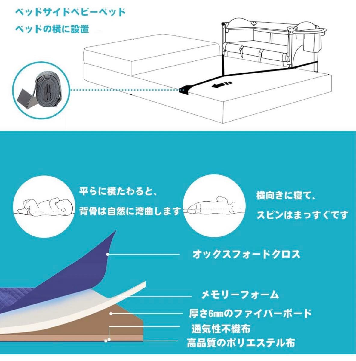 Wondc プレイヤード ベビーベッド サイド昇降可能 ベビーサークル　グレー 120*72*63cm