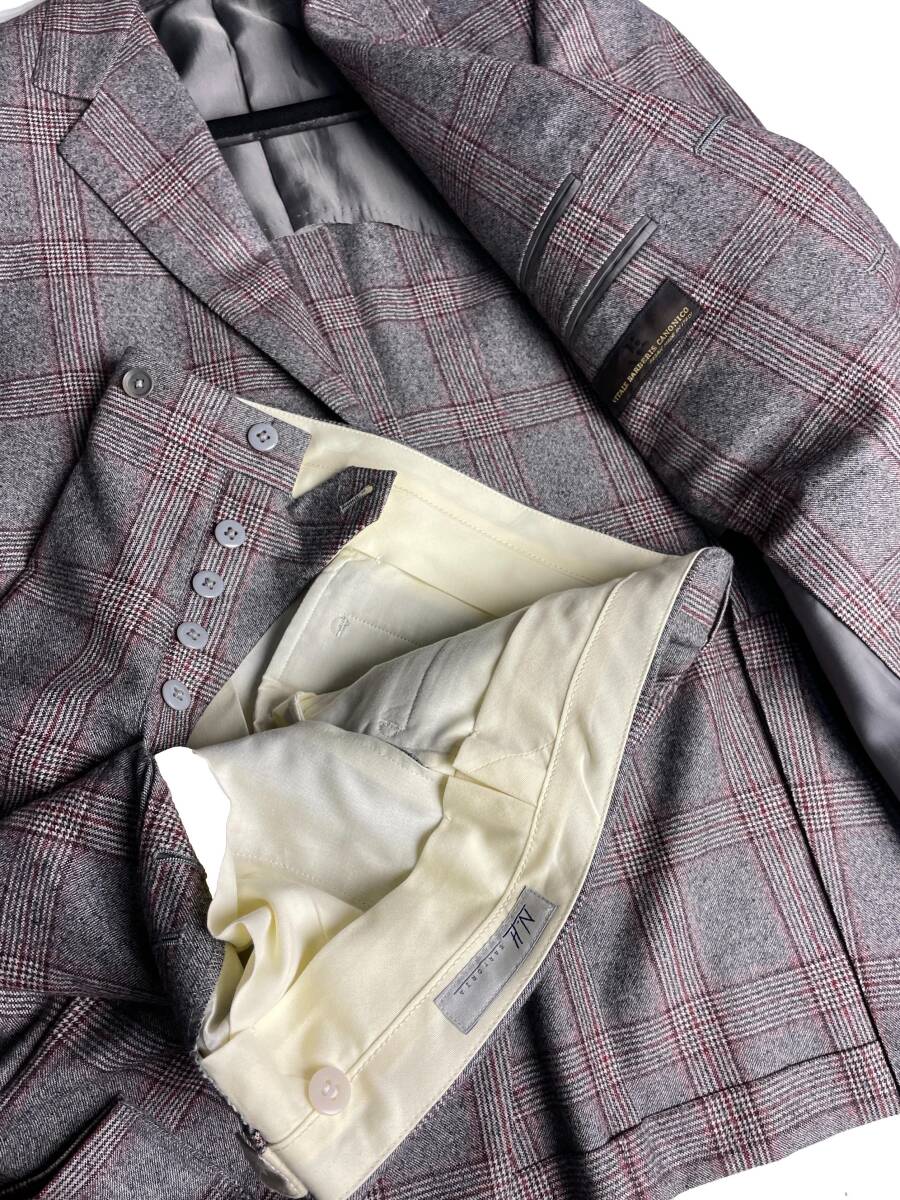 26 ten thousand / N.H Sartoria monkey Tria Mira ne-ze refined present-day. milano. regular .. style saki Sony flanoS130\'s rom and rear (before and after) 3B suit / rare size 46