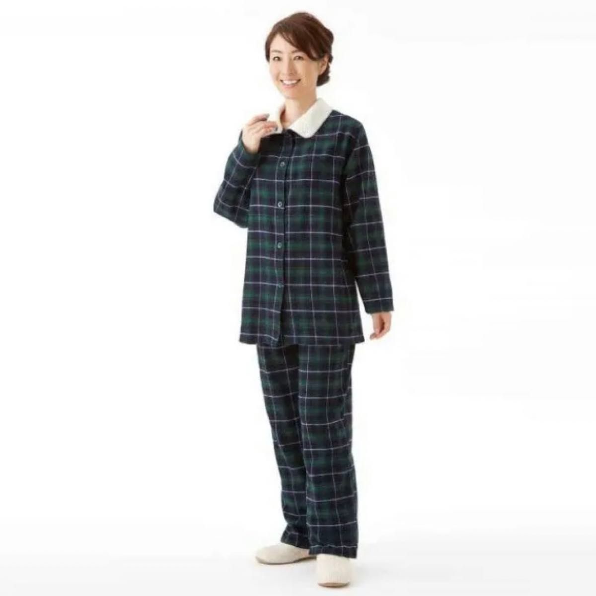 新品　セルヴァン　暖かボア付 綿100% パジャマ　ルームウェア　M〜Lサイズ
