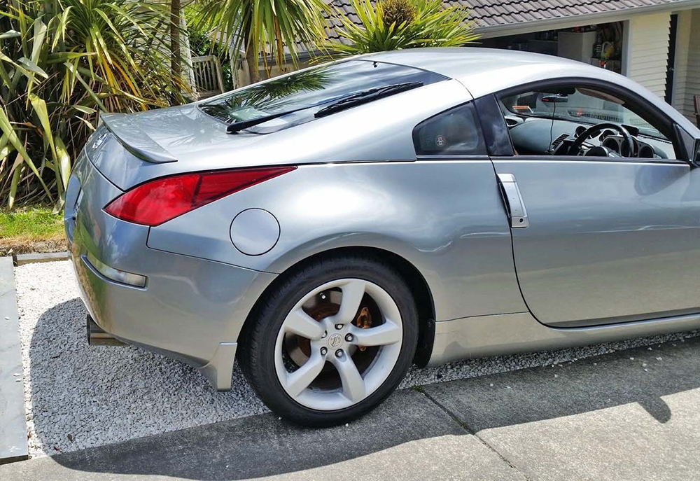 色限定#WV2 スパークリングシルバー塗装済 日産 フェアレディZ Z33 350Z クーペ リア トランクスポイラー2002-2008 _画像4