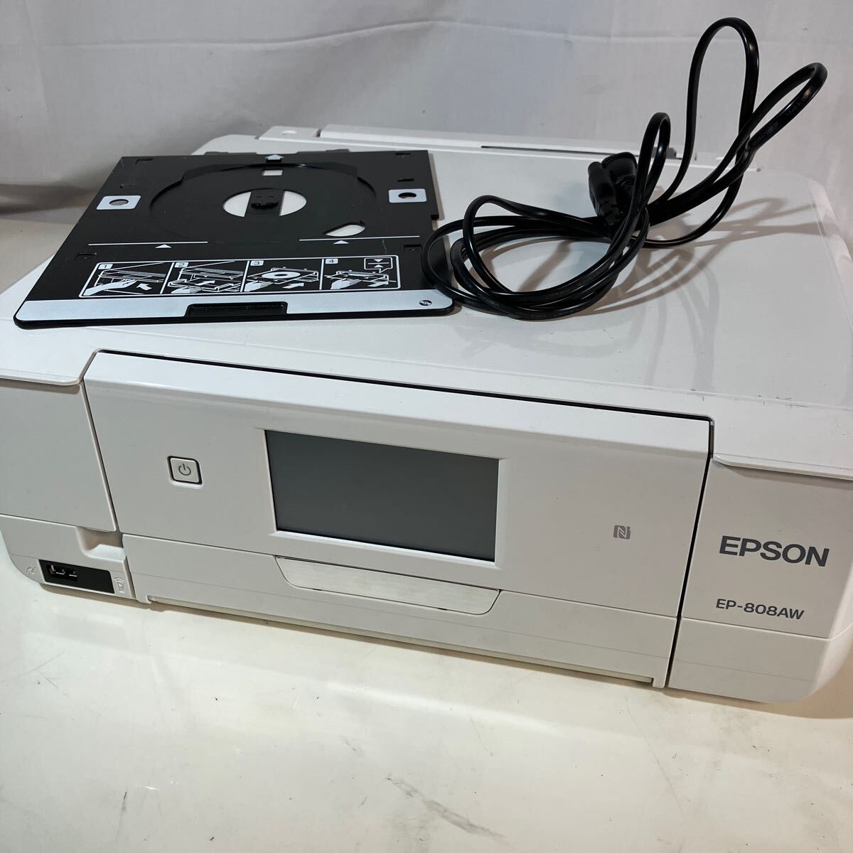 EPSON エプソン EP-808AW インクジェットプリンター C491 P ホワイト プリンター　#kk_画像1