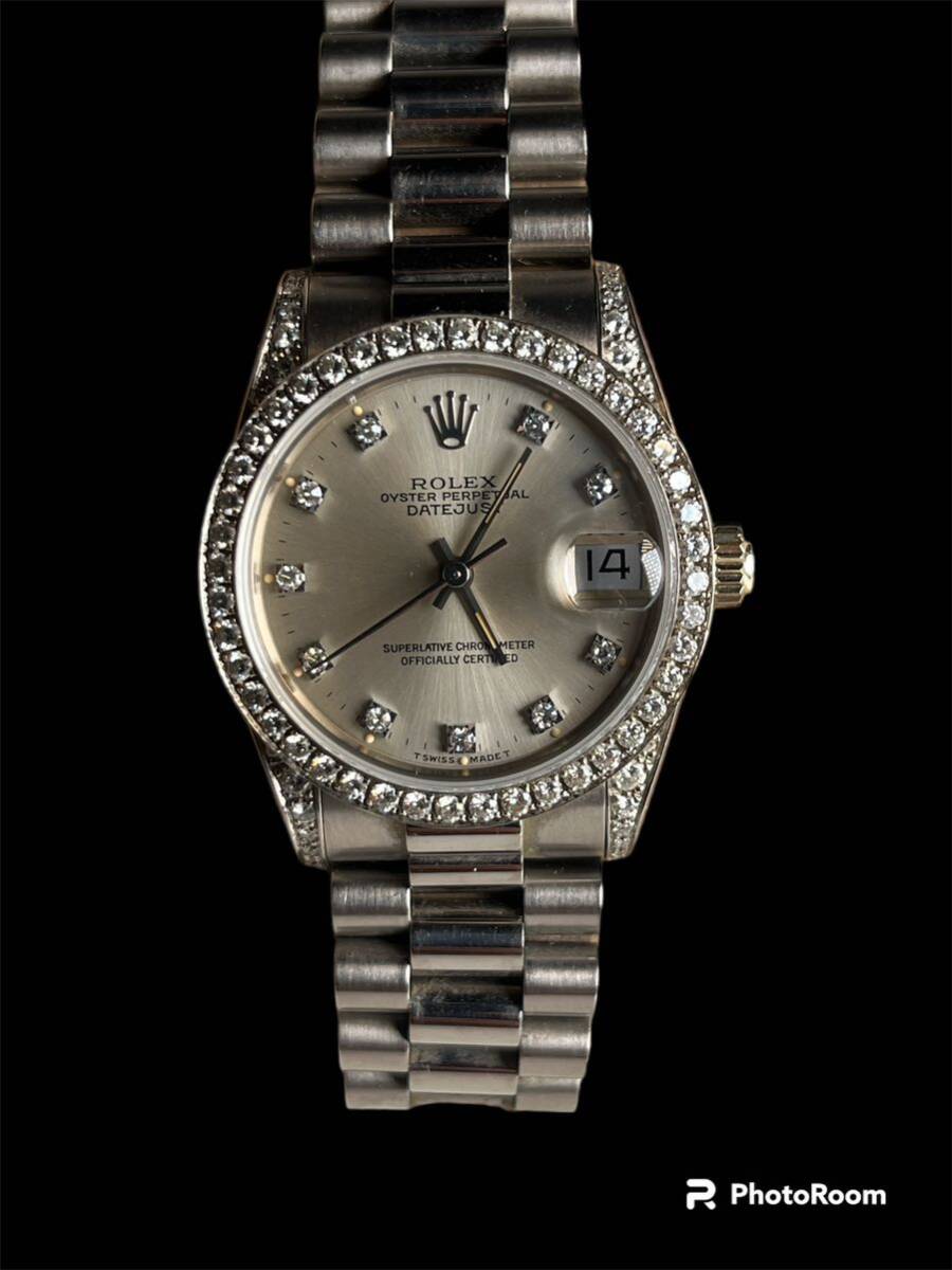 腕時計 ROLEX DATEJUST ロレックス デイトジャスト ダイヤ レディース K18 モデル68159RBRシリアル 9633350 ブレス  8389 の画像1