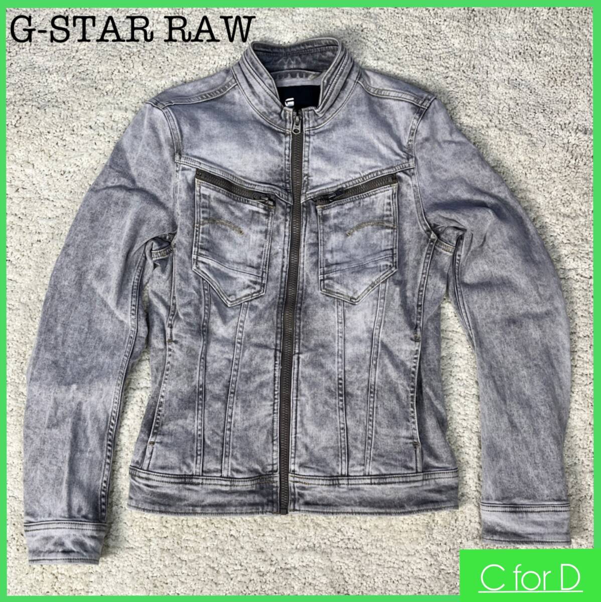  прекрасный товар *G-STAR RAW*XS размер Rider's Denim жакет ji- Star rou мужской серый жакет Single Rider's внешний J161