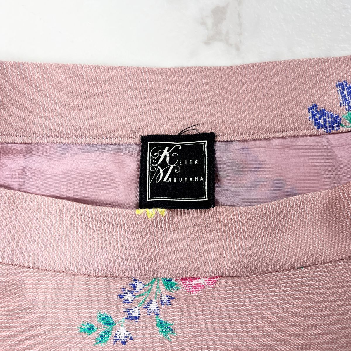 KEITAMARUYAMA Keita Maruyama цветочный принт юбка-трапеция боковой Zip колени длина подкладка есть розовый размер 2*MC1196