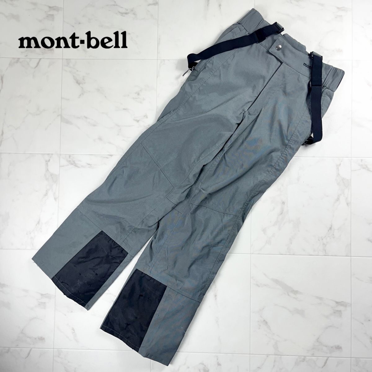 mont-bell モンベル スノーウェア サス付きパンツ ウエストゴム ボトムス メンズ ダークグレー サイズL*NC1045