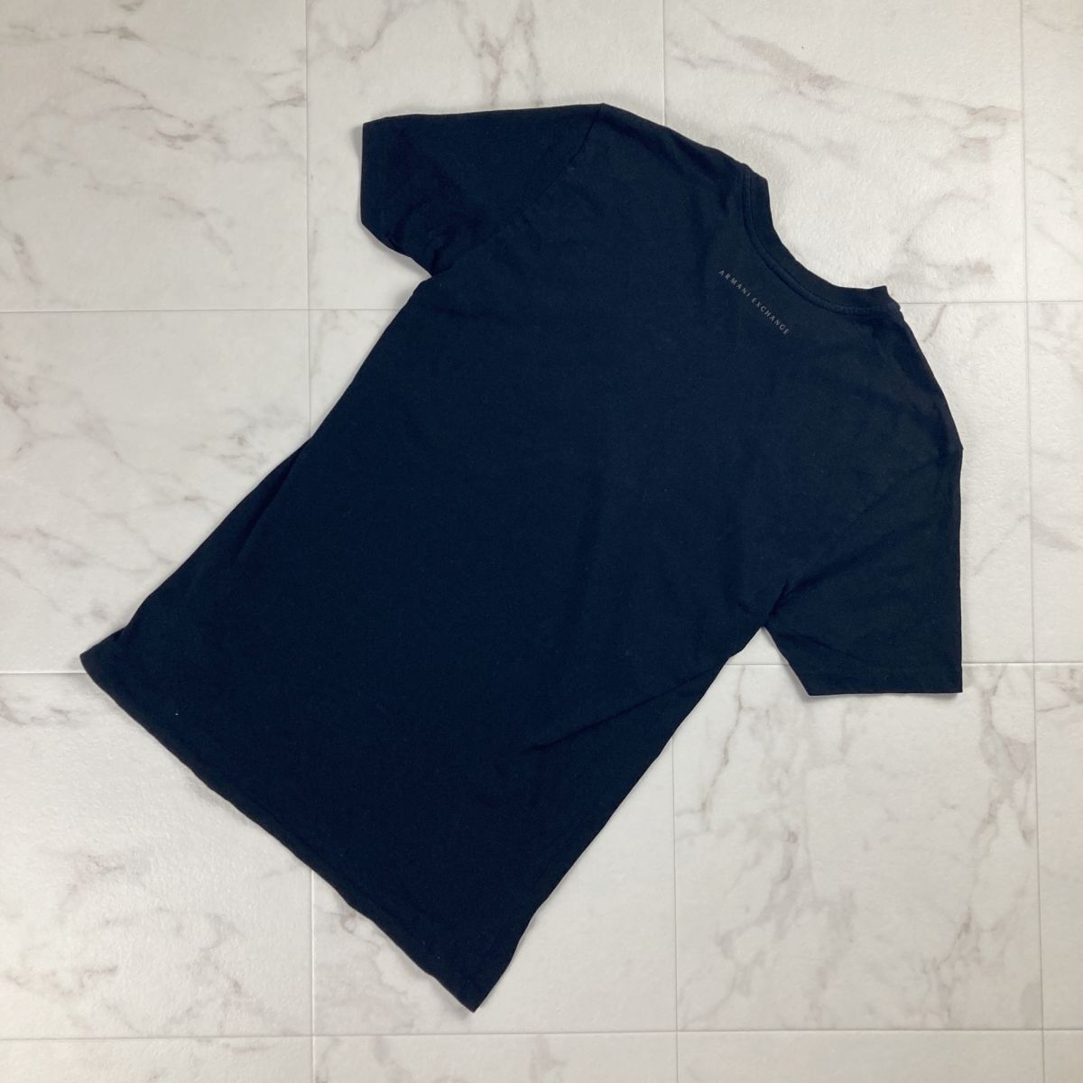 美品 ARMANI EXCHANGE アルマーニエクスチェンジ フロントプリントTシャツ 半袖カットソー トップス メンズ 黒 ブラック サイズXS*NC1310_画像2