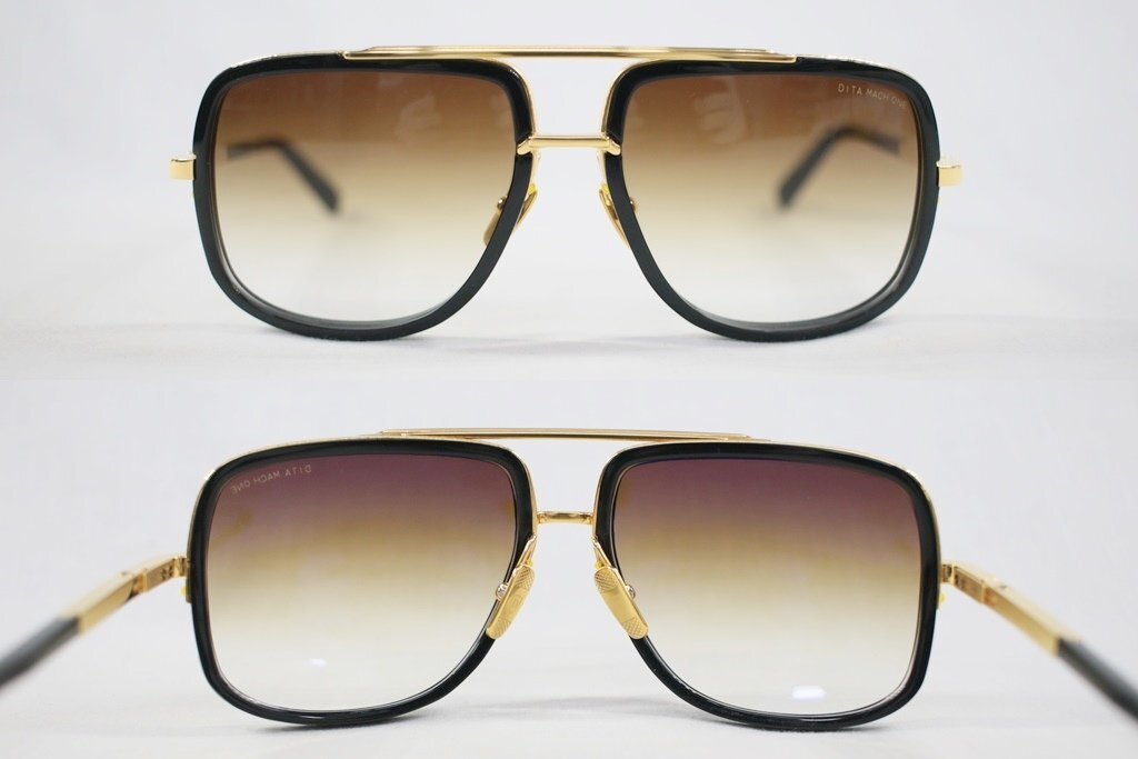 ◎ 中古美品 DITA ディータ MACH ONE DRX-2030B-59 59ロ17-127 ゴールド ブラック ユニセックス サングラス 眼鏡の画像2