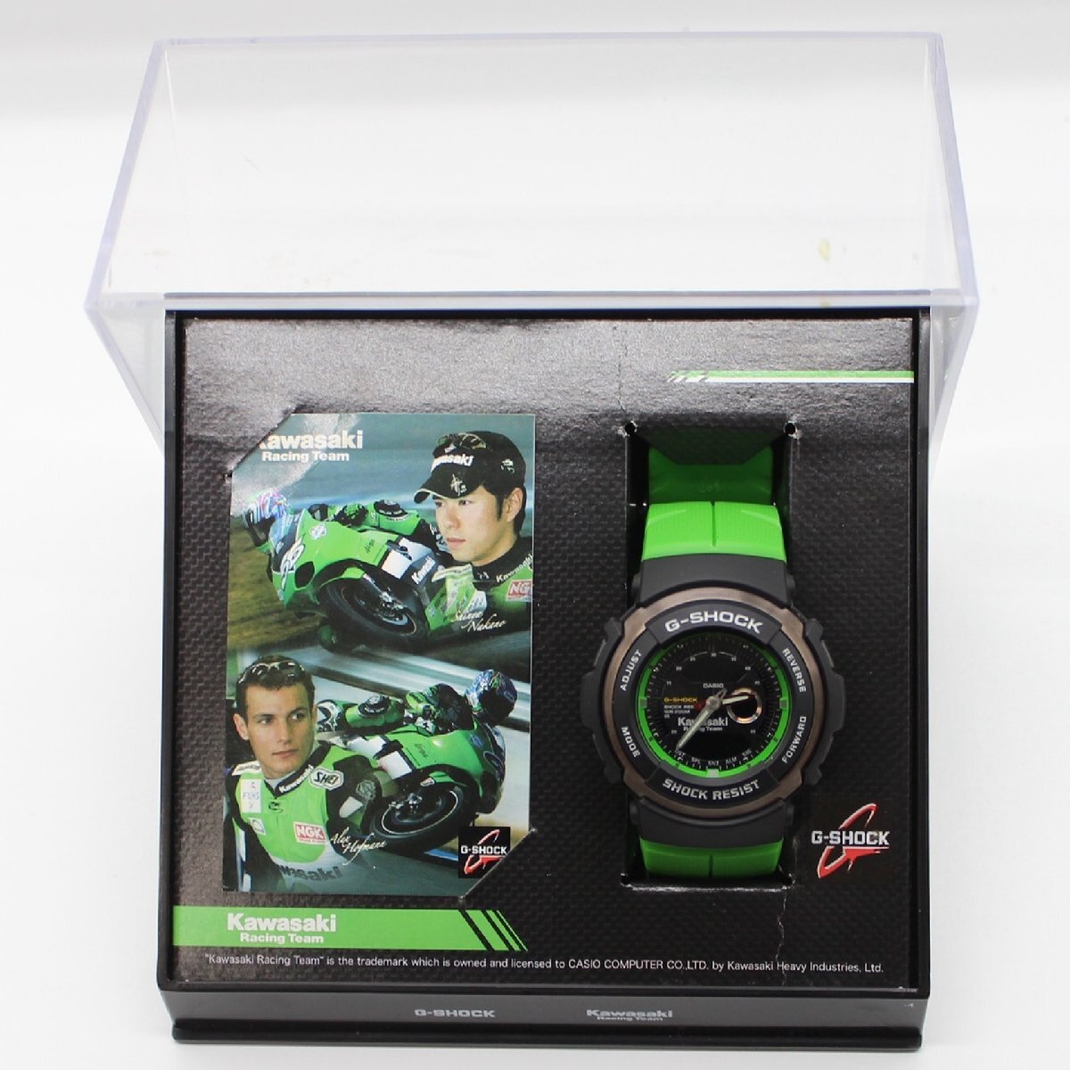 CASIO カシオ G-SHOCK Gショック G-300KRT Kawasaki Racing Team カワサキ コラボ アナデジ 黒×緑 不動品 ジャンク品 m_w(j) m24-35496_画像1