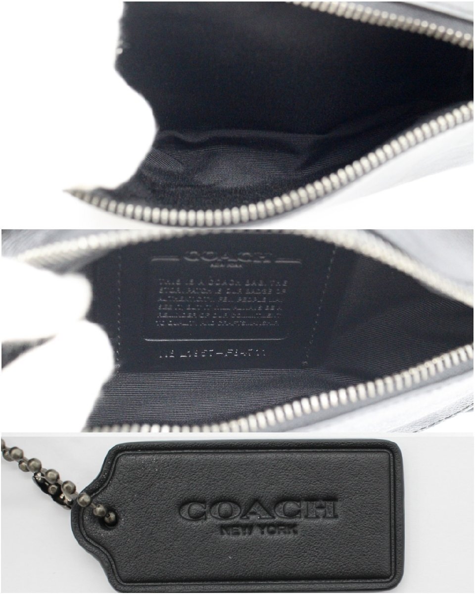  Coach body bag F84711 signature belt bag COACH outlet black smaller z24-714 secondhand goods z_b