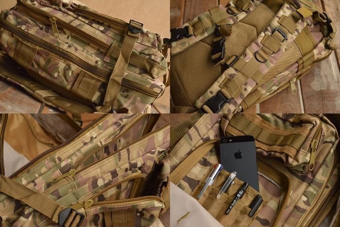 25L リュックサック リュック デイパック バックパック メンズ Military Tactical アサルトリュック 多機能 7999845 カーキカモ 新品_画像3