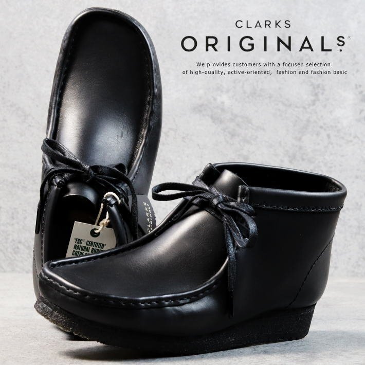 クラークス Clarks ワラビー ブーツ メンズ 天然皮革 本革 レザー WALLABEE BOOT シューズ 26155512 ブラック UK9.5 27.5cm相当 / 新品_画像1