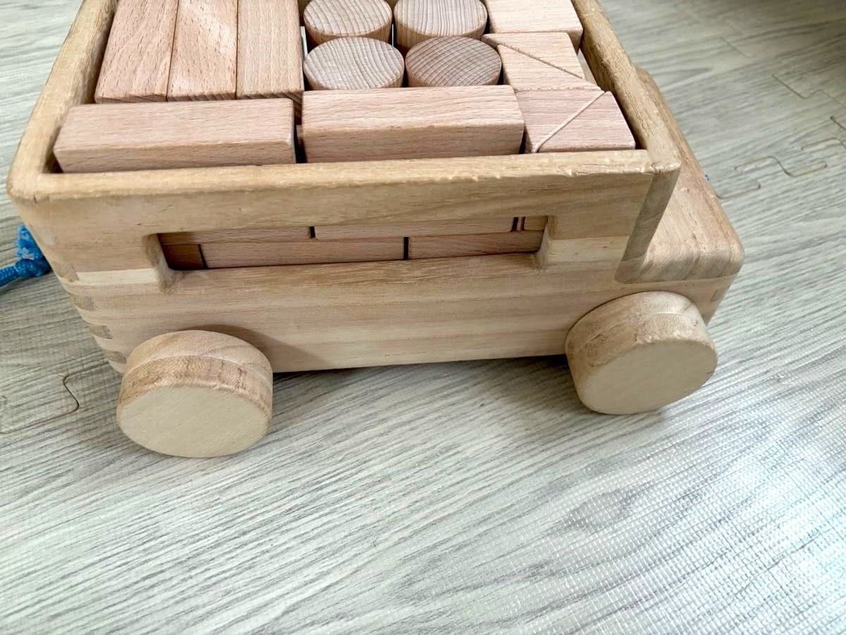 積み木 木製 知育玩具 木のおもちゃ つみき　くるま　車　トラック