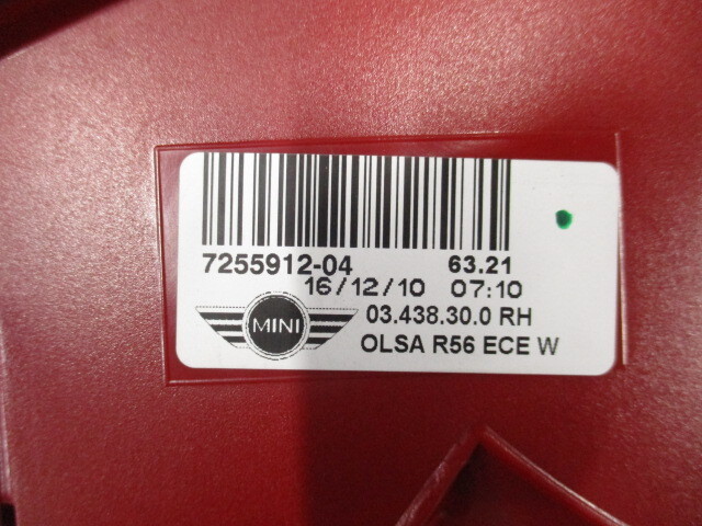 *BMW MINI mini Mini поздняя версия R56 SV16 SU16 MFJCW и т.п. оригинальный задний фонарь свет левый и правый в комплекте рабочее состояние подтверждено .. *