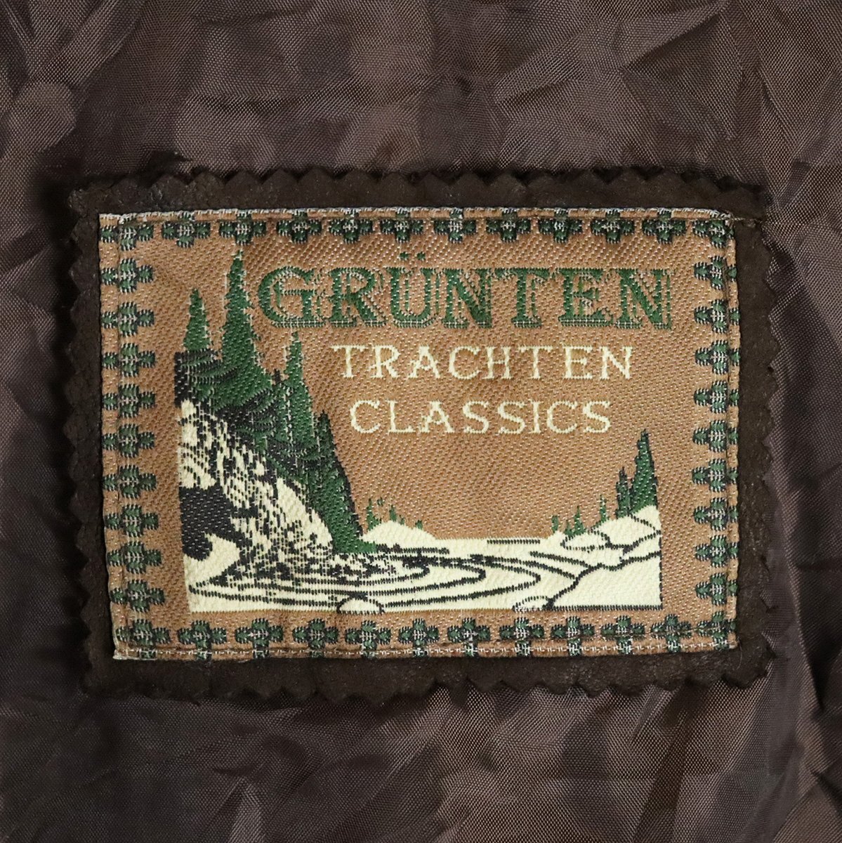 I5S/Y3.14-2　ユーロ古着　GRUNTEN TRACHTEN CLASSICS　チロリアンベスト　本革　レザーベスト　刺繍　チョッキ　ジレ　革ベスト　皮ベスト_画像6