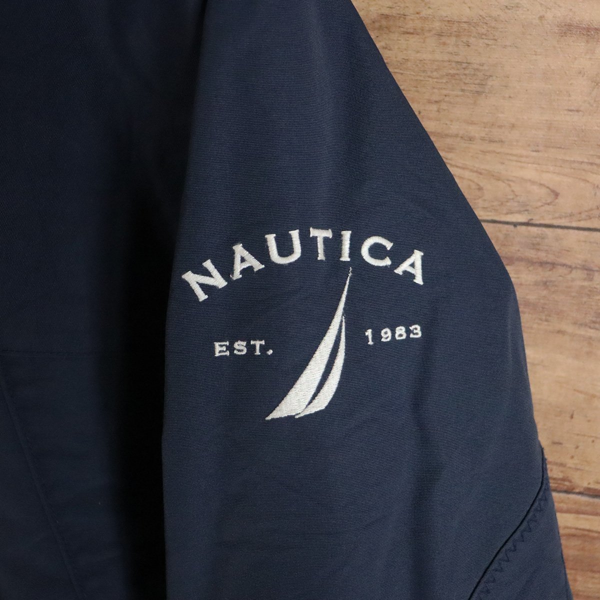 H10T/Y2.27-5　アメリカ古着　NAUTICA　ノーティカ　裏フリース　ナイロンジャケット　S　メンズ　ジャンパー　ブルゾン　セーリング_画像3