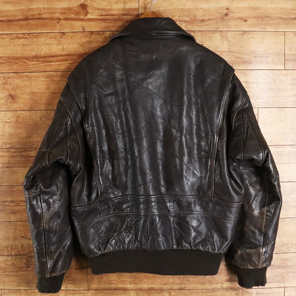 F2T/Y3.15-5 America old clothes AVIREX Avirex G-1 leather flight jacket original leather US NAVY leather jacket M size men's 