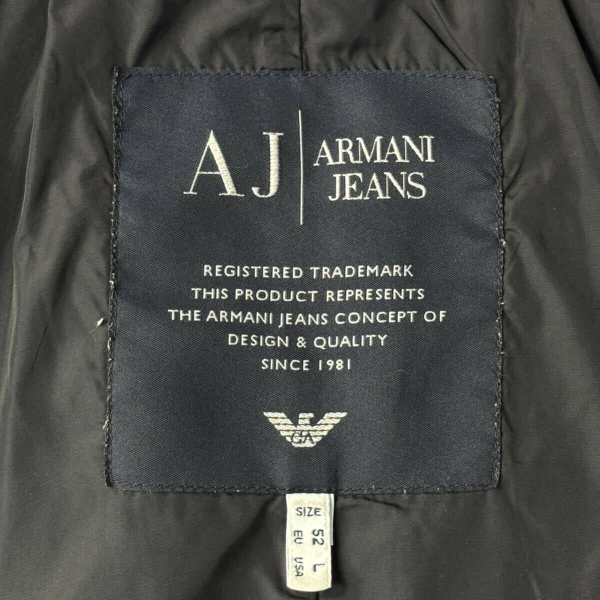 未使用並/52 XL-XXL相当★アルマーニ/ARMANI JEANS ブラックデニム ロゴパイピング テーラード シングル ジャケット ブレザー 春 メンズ_画像9