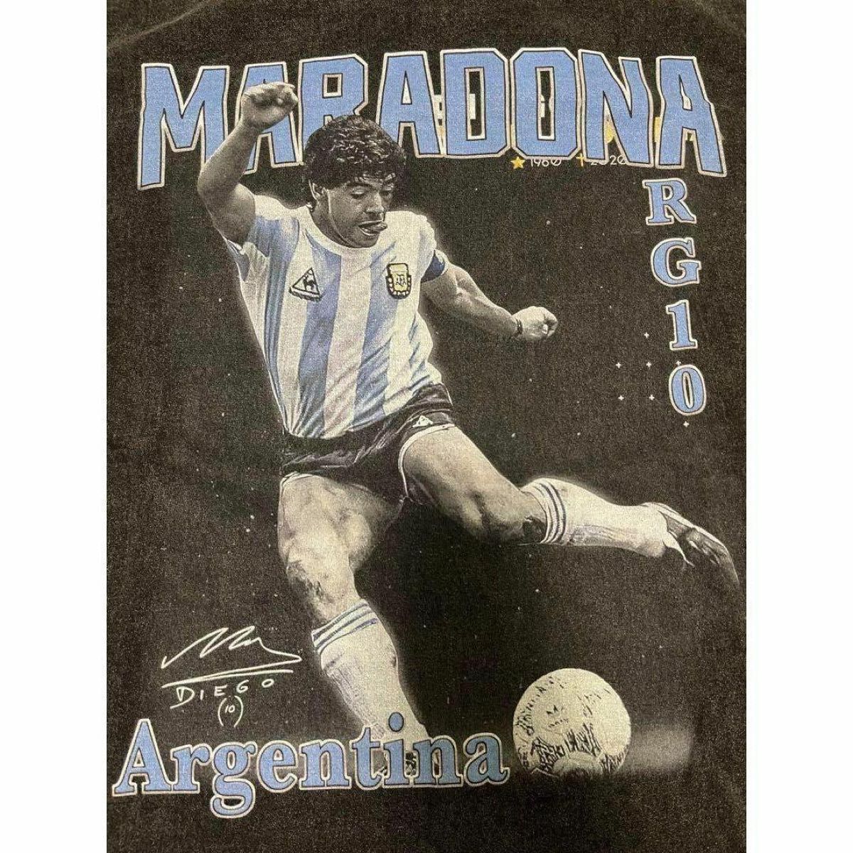 【希少】Maradona　アルゼンチン　ペレ　サッカー　Tシャツ　ブラック　XL