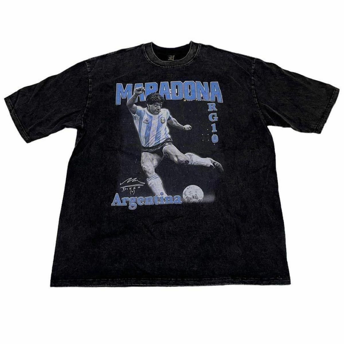 【希少】Maradona　アルゼンチン　ペレ　サッカー　Tシャツ　ブラック　XL