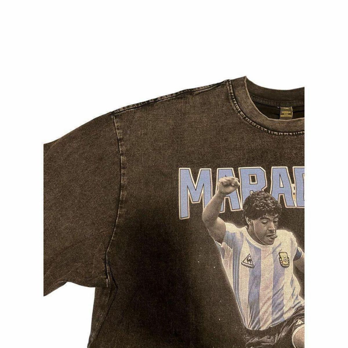 【希少】Maradona　アルゼンチン　ペレ　サッカー　Tシャツ　ブラック　XL