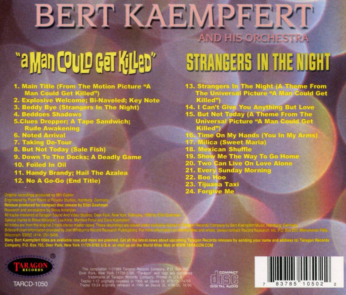 ☆送料込/ ベルト・ケンプフェルト Bert Kaempfert / A Man Could Get Killed ＆ Strangers in the Night / 2in1CDの画像3