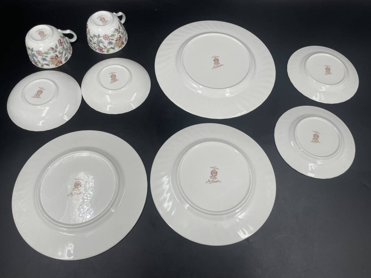  □M123 ☆MINTON HADDON HALL ミントン ハドンホール 洋食器 おまとめ お皿 プレート カップ＆ソーサーなど イギリス 英国製 花柄_画像8