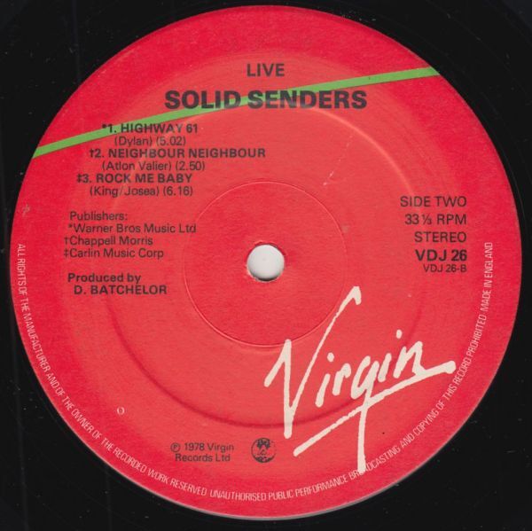 英 ブルース・ロック ソリッド・センダーズ LP Solid Senders ライブLP付 1978年の画像6