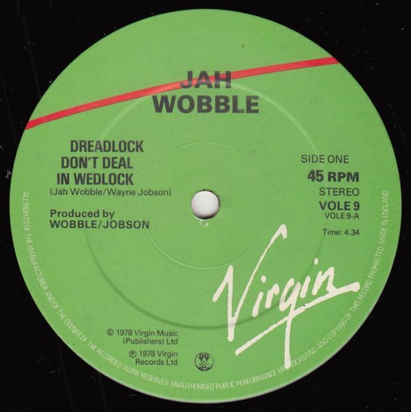 英レゲー、ダブ　ジャー・ウォブル　12“　Dreadlock Don’t Deal In Wedlock　1978年_画像3