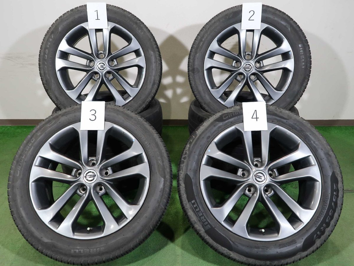 4本 日産 ジューク 純正 17インチ 7J +47 5H PCD 114.3 ラジアル ピレリ CintuRato P6 215/55R17 ENKEI製 ガンメタ アーバンセレクション_配送料金は下記をご確認下さい。