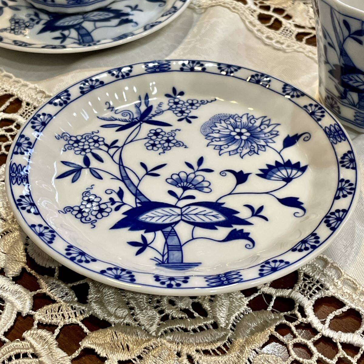 r180r105 Blue Elbe（ブルーエルベ）青花柄 カップ＆ソーサー 4客 ヨーロピアンチックな雰囲気 ブルーオニオン 美濃焼 珈琲椀皿の画像7
