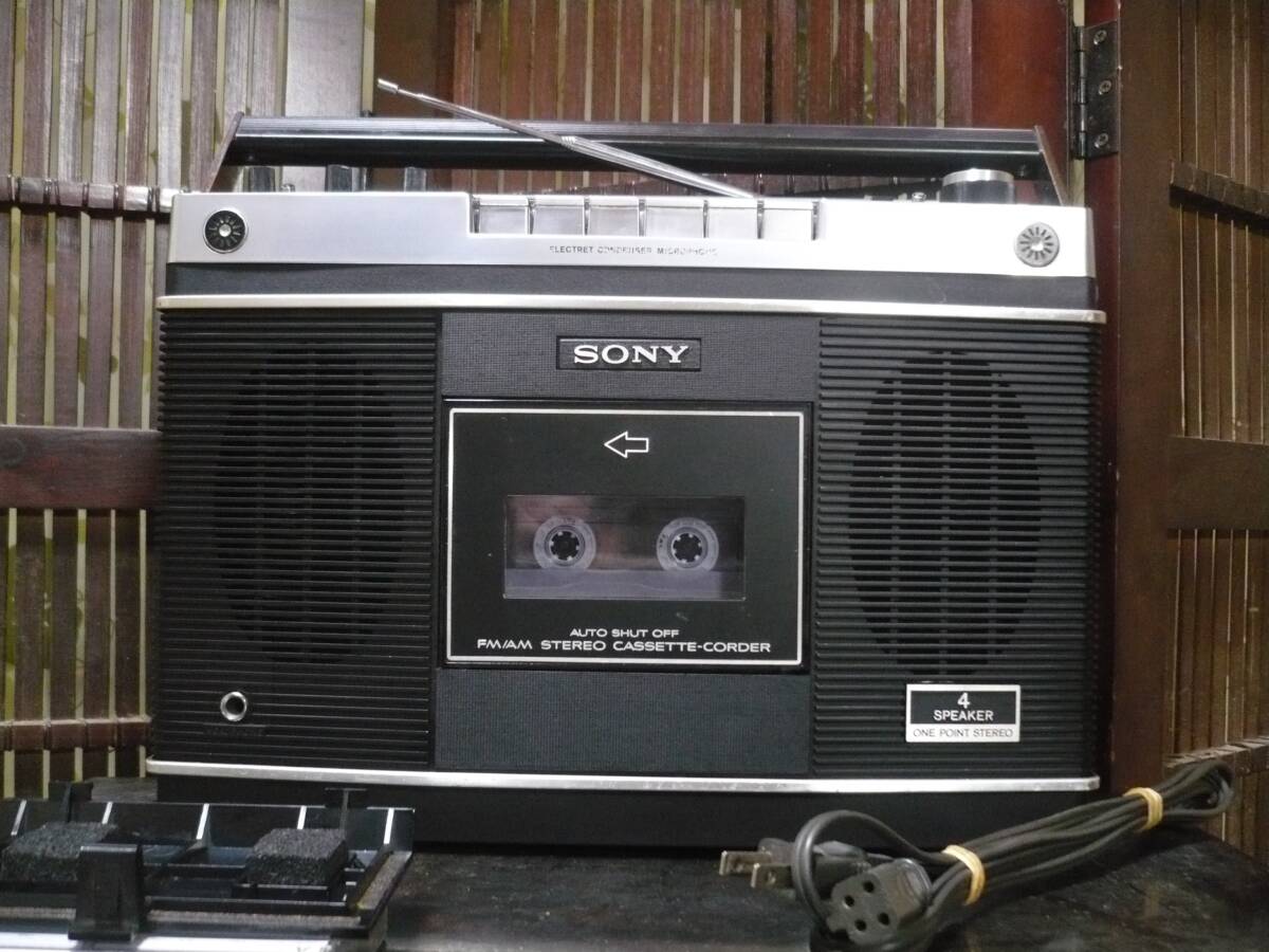 古典ラジカセ SONY CF-2580 Hi-Fi音質 ( 1976年製 ￥54.800) 中古動作品 アンテナ新品の画像2