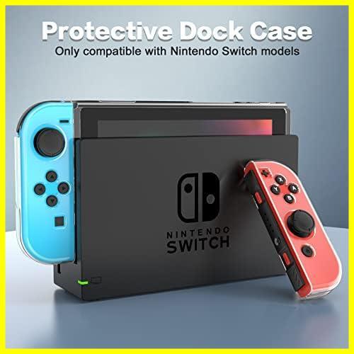HEYSTOP Nintendo switch cover dok correspondence switch cover +Switch the glass film 1 sheets + parent finger cap 6 sheets TPU made soft case 