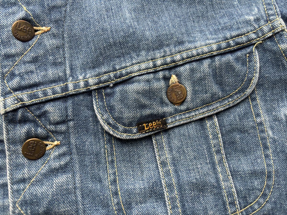 雰囲気抜群! 70s Lee 101J デニムジャケット USA製 ビンテージ ☆ 60s levis 501 505 70505 101z 91-j 91-b gジャン カバーオール ブラック_画像4