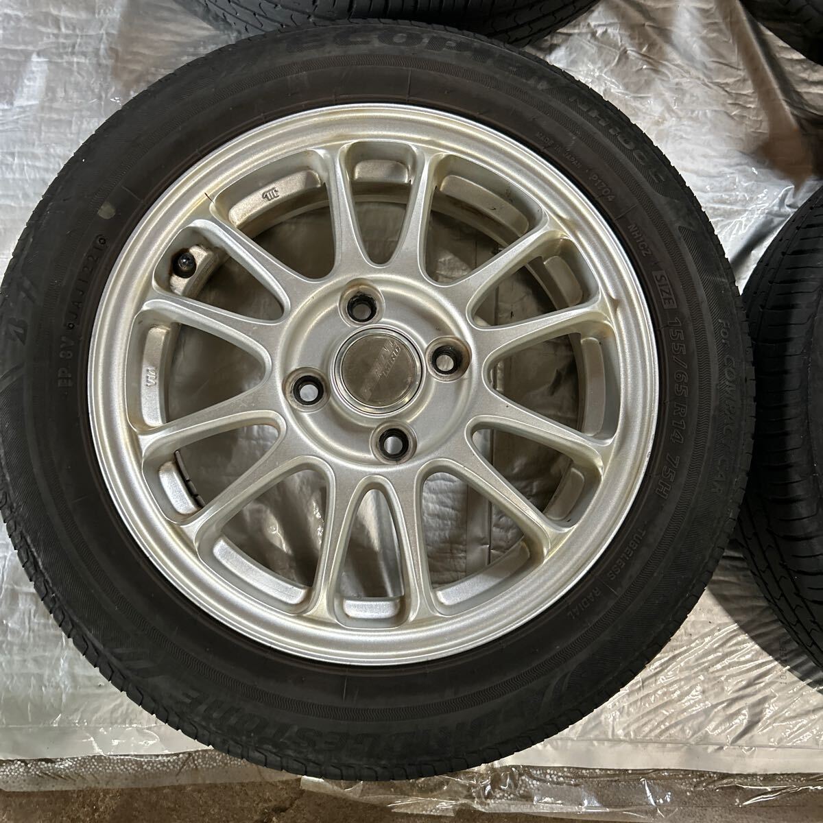 軽量！BRIDGESTONE ECOPIA 2021年製　155 65 14 4.5J 43 FINAL MIND N BOX タント　ワゴンR ムーブ　スペーシア　デイズ　ルークス　ゼスト_画像2