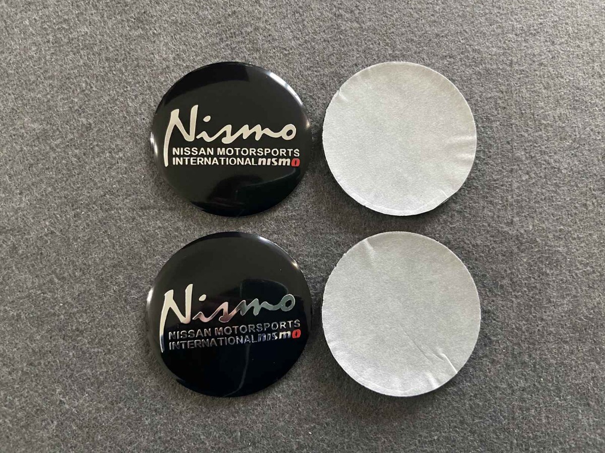 nismo 日産用 センターキャップシール ホイールカバー 4枚セット 56.5mm エンブレムステッカー アルミ製 313番の画像1