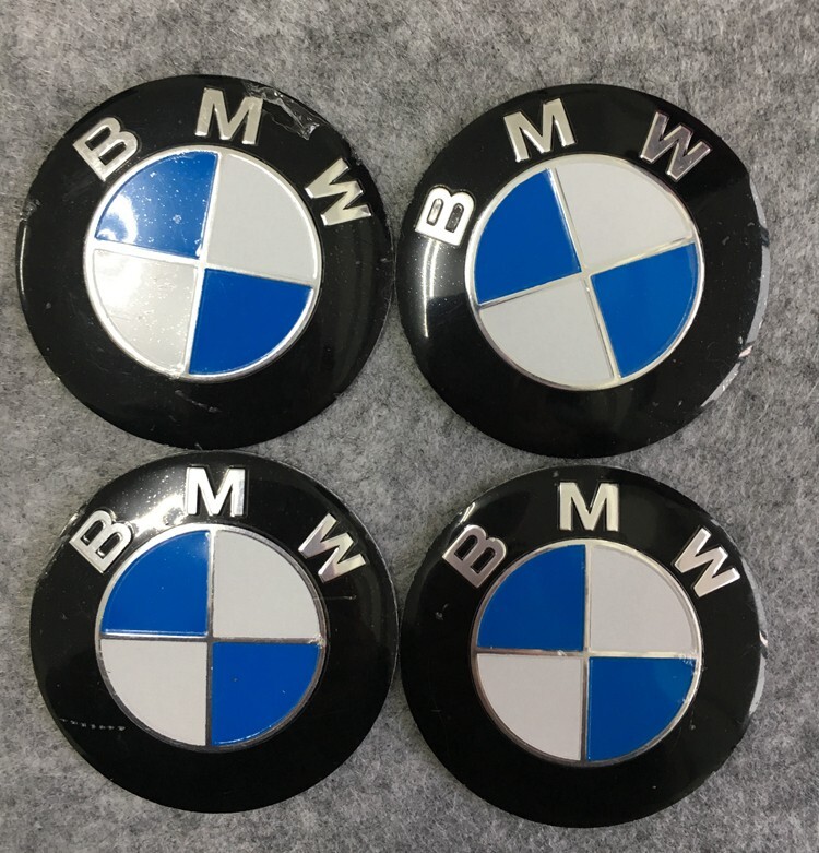 BMW用 センターキャップシール ホイールカバー 4枚セット 56.5mm エンブレムステッカー アルミ製 106番_画像2