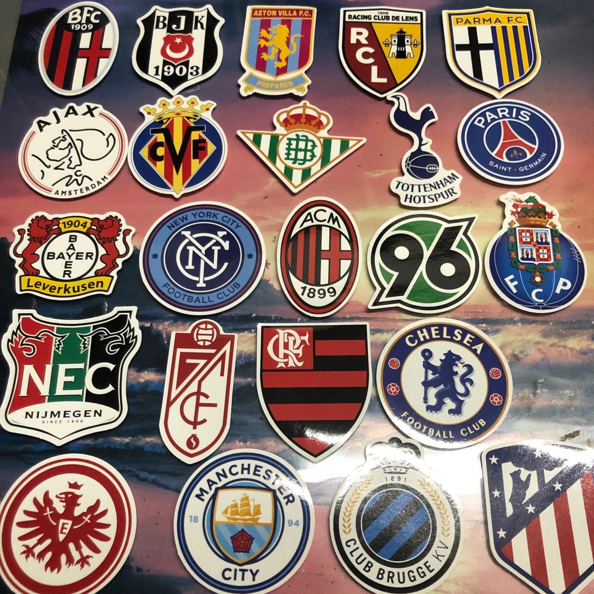 サッカー エンブレム（ロゴ）ステッカー 50枚セット クラブチーム