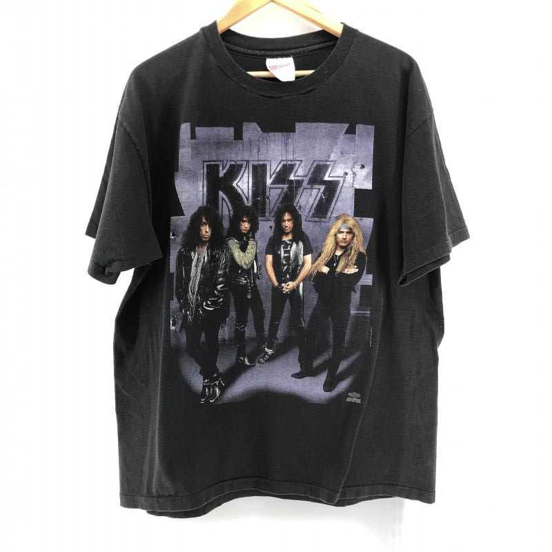 【中古】KISS 90s Hanesボディ REVENGE 両面プリントTシャツ サイズXL ブラック キッス バンド[240024455898]_画像1