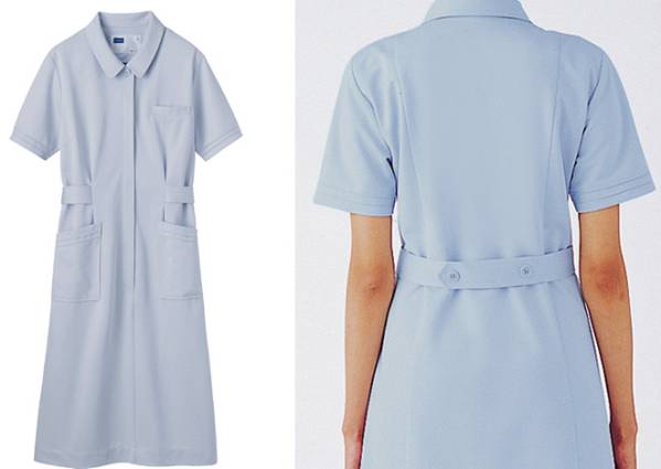 ナース服 ワンピース 抗菌 防臭 帯電防 ブルー Ｌ 看護師 介護士 病院 看護婦の画像3