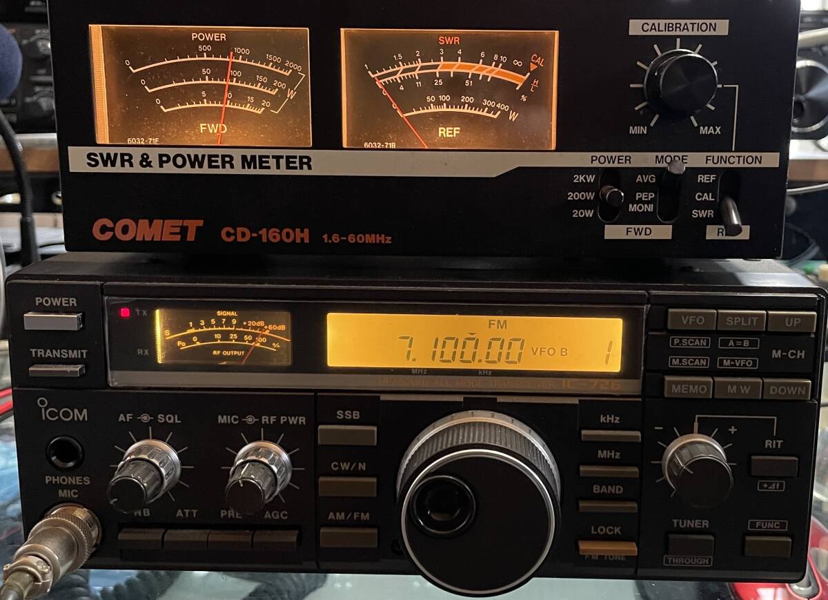 ICOM IC-726 HF100w + 50MHz 10w機 DCコード付き LED換装済み 美品の画像1